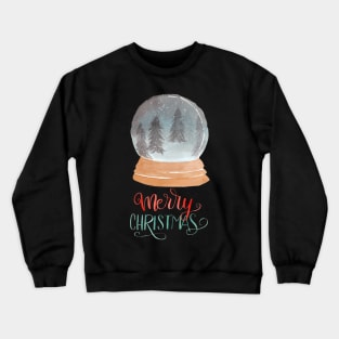 Merry christmas snow globe Crewneck Sweatshirt